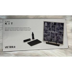 Victrola "The Kit' Record Cleaning Kit with Wood and Metal Album Stand NIB